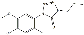 1-(2-Methyl-4-chloro-5-methoxyphenyl)-4-propyl-1H-tetrazol-5(4H)-one 结构式