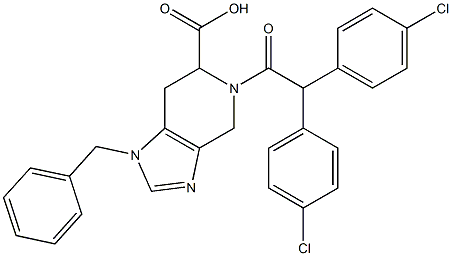 1-Benzyl-5-[bis(4-chlorophenyl)acetyl]-4,5,6,7-tetrahydro-1H-imidazo[4,5-c]pyridine-6-carboxylic acid 结构式