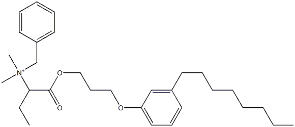 N,N-Dimethyl-N-benzyl-N-[1-[[3-(3-octylphenyloxy)propyl]oxycarbonyl]propyl]aminium 结构式