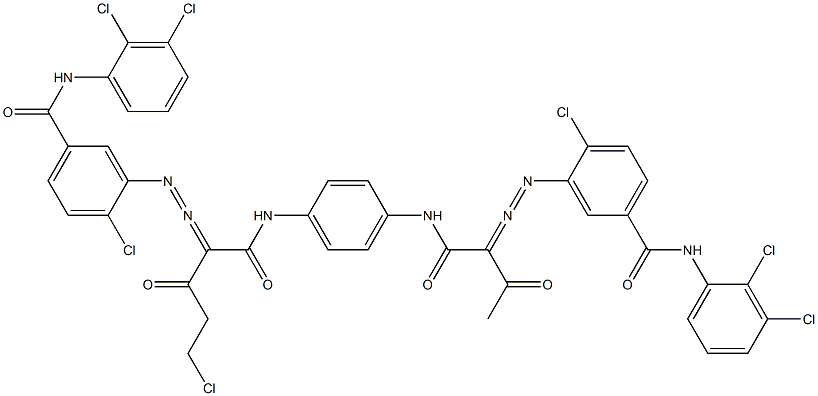 3,3'-[2-(Chloromethyl)-1,4-phenylenebis[iminocarbonyl(acetylmethylene)azo]]bis[N-(2,3-dichlorophenyl)-4-chlorobenzamide] 结构式