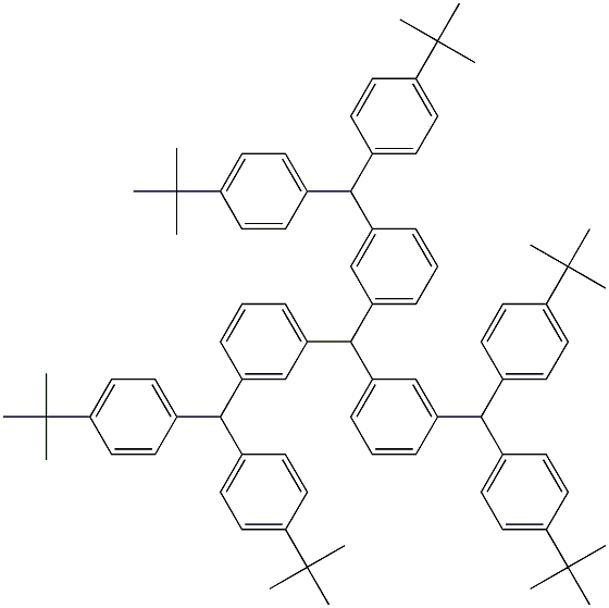 Tris[3-[bis(4-tert-butylphenyl)methyl]phenyl]methane 结构式