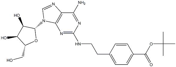 2-[2-(4-tert-Butoxycarbonylphenyl)ethylamino]adenosine 结构式