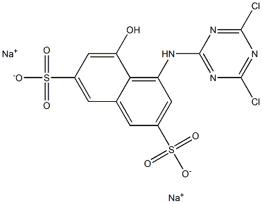 4-(4,6-Dichloro-1,3,5-triazin-2-ylamino)-5-hydroxynaphthalene-2,7-disulfonic acid disodium salt 结构式