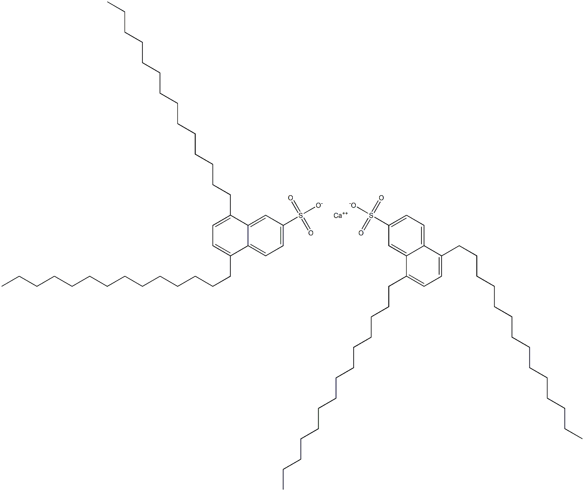 Bis(5,8-ditetradecyl-2-naphthalenesulfonic acid)calcium salt 结构式