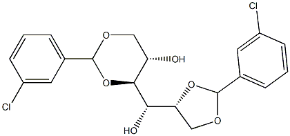1-O,2-O:4-O,6-O-Bis(3-chlorobenzylidene)-L-glucitol 结构式