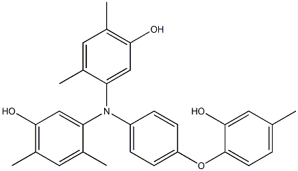 N,N-Bis(5-hydroxy-2,4-dimethylphenyl)-4-(2-hydroxy-4-methylphenoxy)benzenamine 结构式