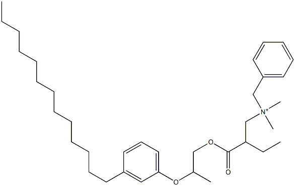 N,N-Dimethyl-N-benzyl-N-[2-[[2-(3-tridecylphenyloxy)propyl]oxycarbonyl]butyl]aminium 结构式