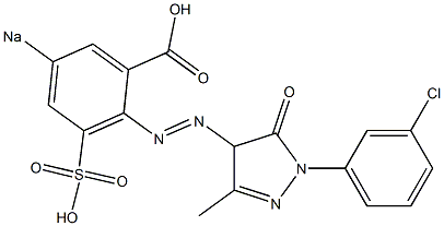 2-[1-(m-Chlorophenyl)-3-methyl-5-oxo-2-pyrazolin-4-ylazo]-5-sodiosulfobenzoic acid 结构式