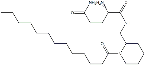 (2S)-2-Amino-N-[(1-tridecanoyl-2-piperidinyl)methyl]glutaramide 结构式
