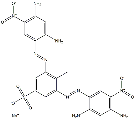 3,5-Bis[(2,4-diamino-5-nitrophenyl)azo]-4-methylbenzenesulfonic acid sodium salt 结构式