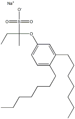 2-(3,4-Diheptylphenoxy)butane-2-sulfonic acid sodium salt 结构式