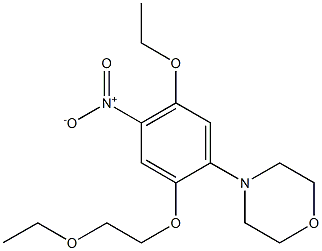 4-[5-Ethoxy-2-(2-ethoxyethoxy)-4-nitrophenyl]morpholine 结构式
