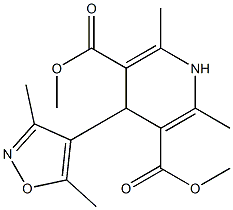 1,4-Dihydro-2,6-dimethyl-4-(3,5-dimethyl-4-isoxazolyl)pyridine-3,5-dicarboxylic acid dimethyl ester 结构式