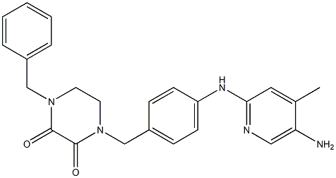 1-[4-[(5-Amino-4-methyl-2-pyridinyl)amino]benzyl]-4-benzyl-2,3-piperazinedione 结构式