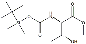 (2S,3R)-2-(tert-Butyldimethylsilyloxycarbonylamino)-3-hydroxybutyric acid methyl ester 结构式