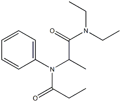 N-[1-(Diethylcarbamoyl)ethyl]-N-phenylpropionamide 结构式