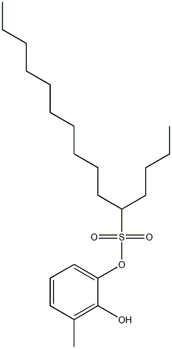 5-Pentadecanesulfonic acid 2-hydroxy-3-methylphenyl ester 结构式