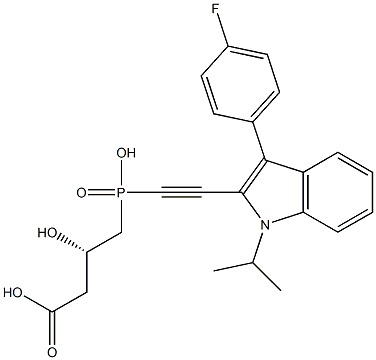 (3S)-3-Hydroxy-4-[hydroxy[[1-isopropyl-3-(4-fluorophenyl)-1H-indol-2-yl]ethynyl]phosphinyl]butyric acid 结构式