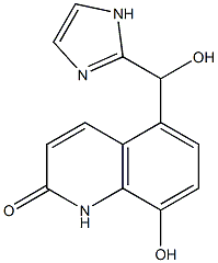 8-Hydroxy-5-[(1H-imidazol-2-yl)(hydroxy)methyl]-2(1H)-quinolinone 结构式