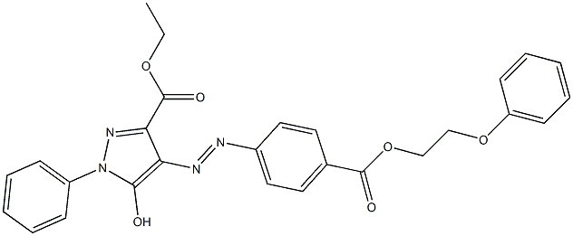 5-Hydroxy-4-[4-(2-phenoxyethoxycarbonyl)phenylazo]-1-phenyl-1H-pyrazole-3-carboxylic acid ethyl ester 结构式