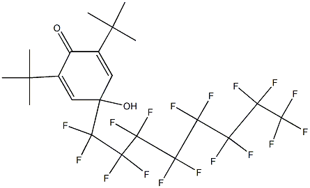 4-(Heptadecafluorooctyl)-4-hydroxy-2,6-di-tert-butyl-2,5-cyclohexadien-1-one 结构式
