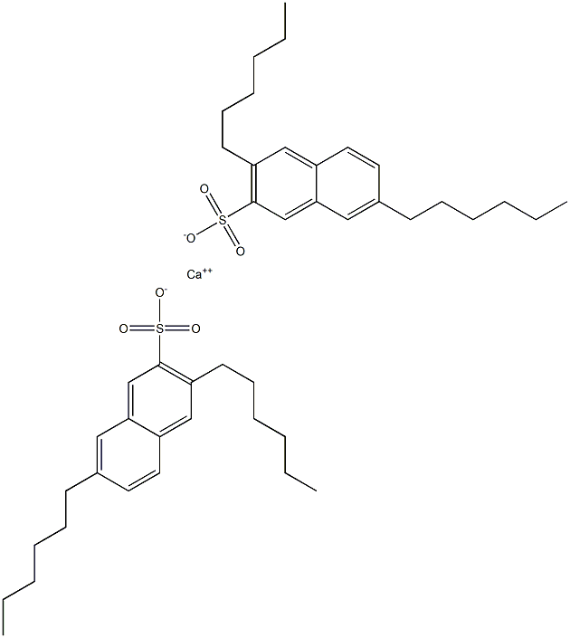 Bis(3,7-dihexyl-2-naphthalenesulfonic acid)calcium salt 结构式