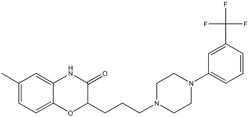 2-[3-[4-[3-(Trifluoromethyl)phenyl]piperazin-1-yl]propyl]-6-methyl-2H-1,4-benzoxazin-3(4H)-one 结构式