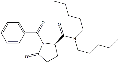 (2R)-1-Benzoyl-5-oxo-N,N-dipentyl-2-pyrrolidinecarboxamide 结构式