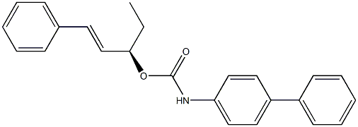 (+)-p-Phenylphenylcarbamic acid (E,R)-1-phenyl-1-pentene-3-yl ester 结构式