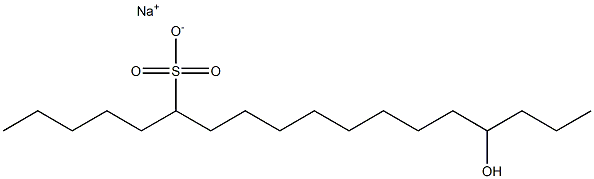 15-Hydroxyoctadecane-6-sulfonic acid sodium salt 结构式