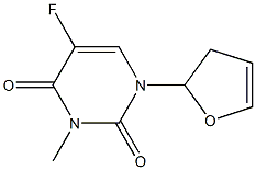 1-(2,3-Dihydrofuran-2-yl)-5-fluoro-3-methyluracil 结构式