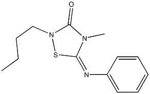 4-Methyl-2-butyl-5-(phenylimino)-4,5-dihydro-1,2,4-thiadiazol-3(2H)-one 结构式