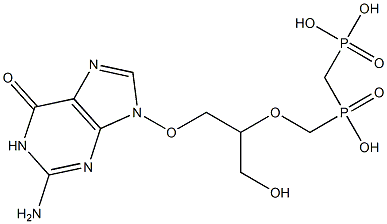 9-[2-[[Hydroxy(phosphonomethyl)phosphinyl]methoxy]-3-hydroxypropoxy]-1,9-dihydro-2-amino-6H-purin-6-one 结构式