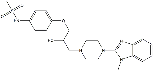 N-[4-[2-Hydroxy-3-[4-(1-methyl-1H-benzimidazol-2-yl)-1-piperazinyl]propyloxy]phenyl]methanesulfonamide 结构式