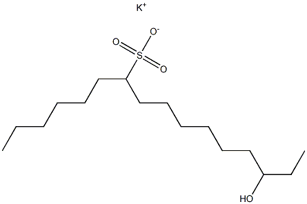 14-Hydroxyhexadecane-7-sulfonic acid potassium salt 结构式