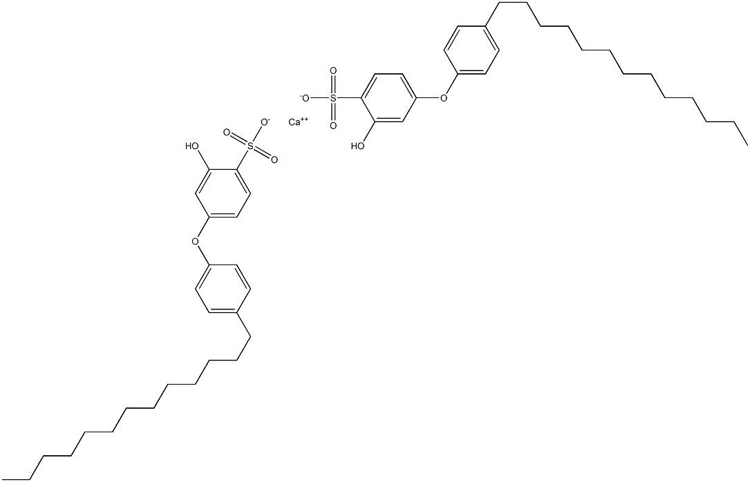 Bis(3-hydroxy-4'-tridecyl[oxybisbenzene]-4-sulfonic acid)calcium salt 结构式
