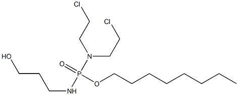 N,N-Bis(2-chloroethyl)-N'-(3-hydroxypropyl)diamidophosphoric acid octyl ester 结构式