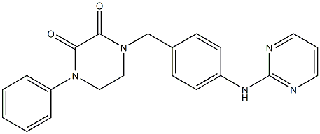 1-Phenyl-4-[4-(2-pyrimidinylamino)benzyl]-2,3-piperazinedione 结构式