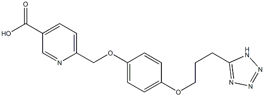 6-[4-[3-(1H-Tetrazol-5-yl)propoxy]phenoxymethyl]pyridine-3-carboxylic acid 结构式