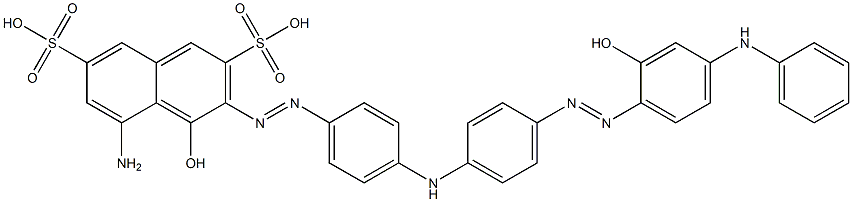 5-Amino-4-hydroxy-3-[4-[4-[2-hydroxy-4-(phenylamino)phenylazo]phenylamino]phenylazo]-2,7-naphthalenedisulfonic acid 结构式