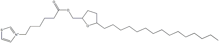 3-[6-[[Tetrahydro-5-pentadecylfuran]-2-ylmethoxy]-6-oxohexyl]thiazolium 结构式