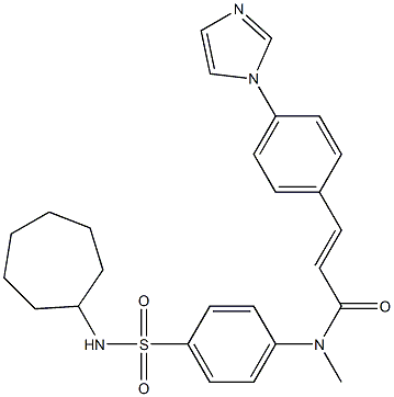 N-[4-(Cycloheptylsulfamoyl)phenyl]-N-methyl-4-(1H-imidazol-1-yl)-trans-cinnamamide 结构式