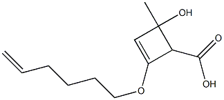 2-(5-Hexenyloxy)-4-methyl-4-hydroxy-2-cyclobutene-1-carboxylic acid 结构式