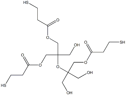 Bis(3-mercaptopropanoic acid)[2,2,4-tris(hydroxymethyl)-4-[(3-mercapto-1-oxopropoxy)methyl]-3-oxapentane]-1,5-diyl ester 结构式