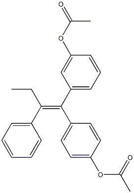 (E)-2-Phenyl-1-(4-acetoxyphenyl)-1-(3-acetoxyphenyl)-1-butene 结构式