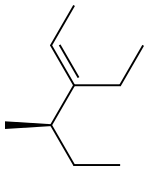[R,(-)]-3-Ethyl-4-methyl-2-hexene 结构式