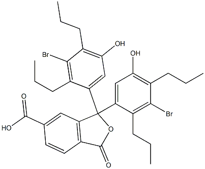 1,1-Bis(3-bromo-5-hydroxy-2,4-dipropylphenyl)-1,3-dihydro-3-oxoisobenzofuran-6-carboxylic acid 结构式