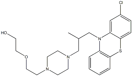2-[2-[4-[2-[(2-Chloro-10H-phenothiazin-10-yl)methyl]propyl]-1-piperazinyl]ethoxy]ethanol 结构式