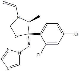 (4S,5S)-5-(2,4-Dichlorophenyl)-4-methyl-3-formyl-5-[(1H-1,2,4-triazol-1-yl)methyl]oxazolidine 结构式