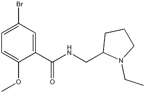 N-[(1-Ethyl-2-pyrrolidinyl)methyl]-2-methoxy-5-bromobenzamide 结构式